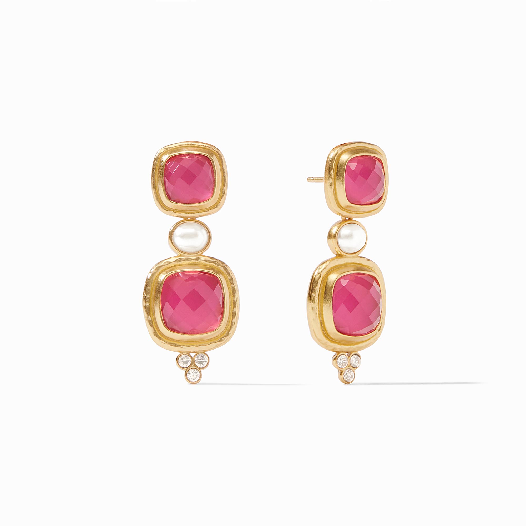 Julie Vos - Tudor Statement Earring, Iridescent Raspberry