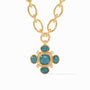 Julie Vos - Tudor Statement Necklace, Iridescent Peacock Blue