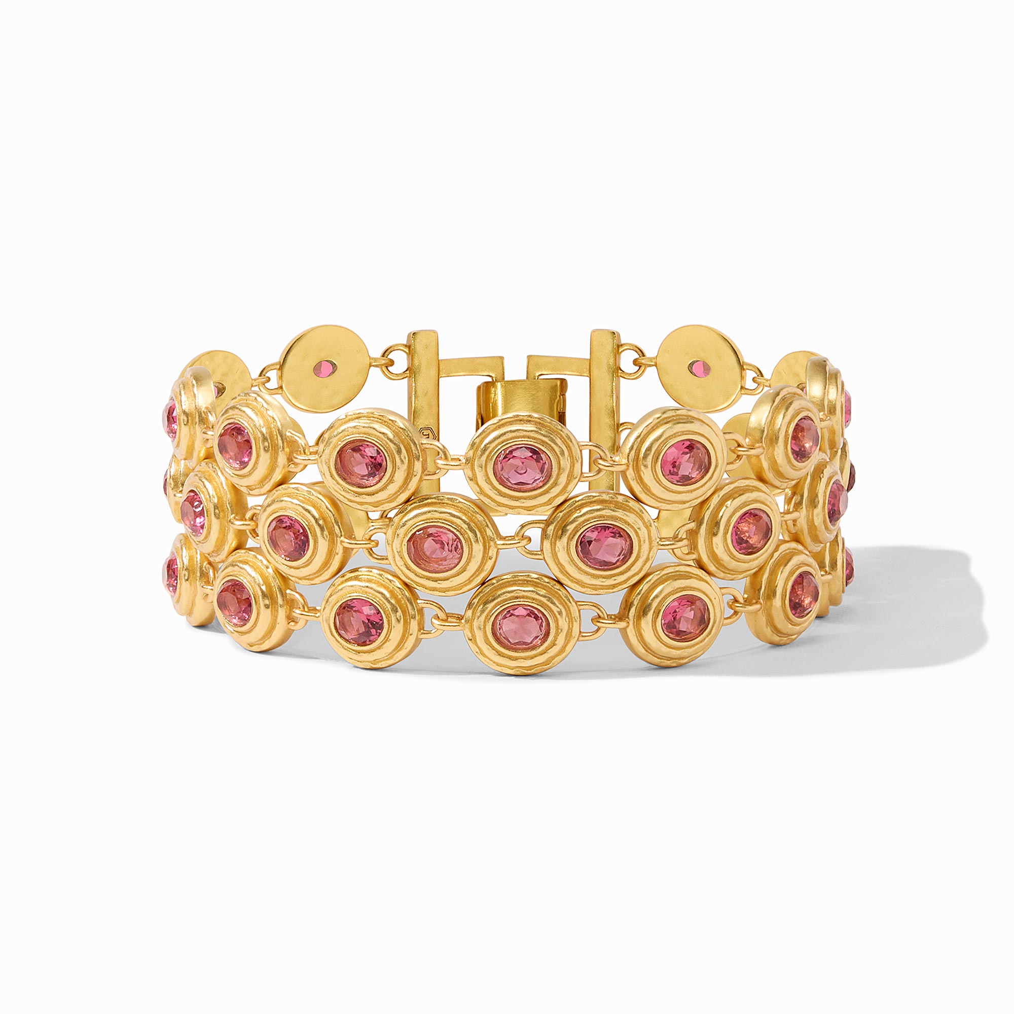 Julie Vos - Tudor Triple Row Tennis Bracelet, Raspberry