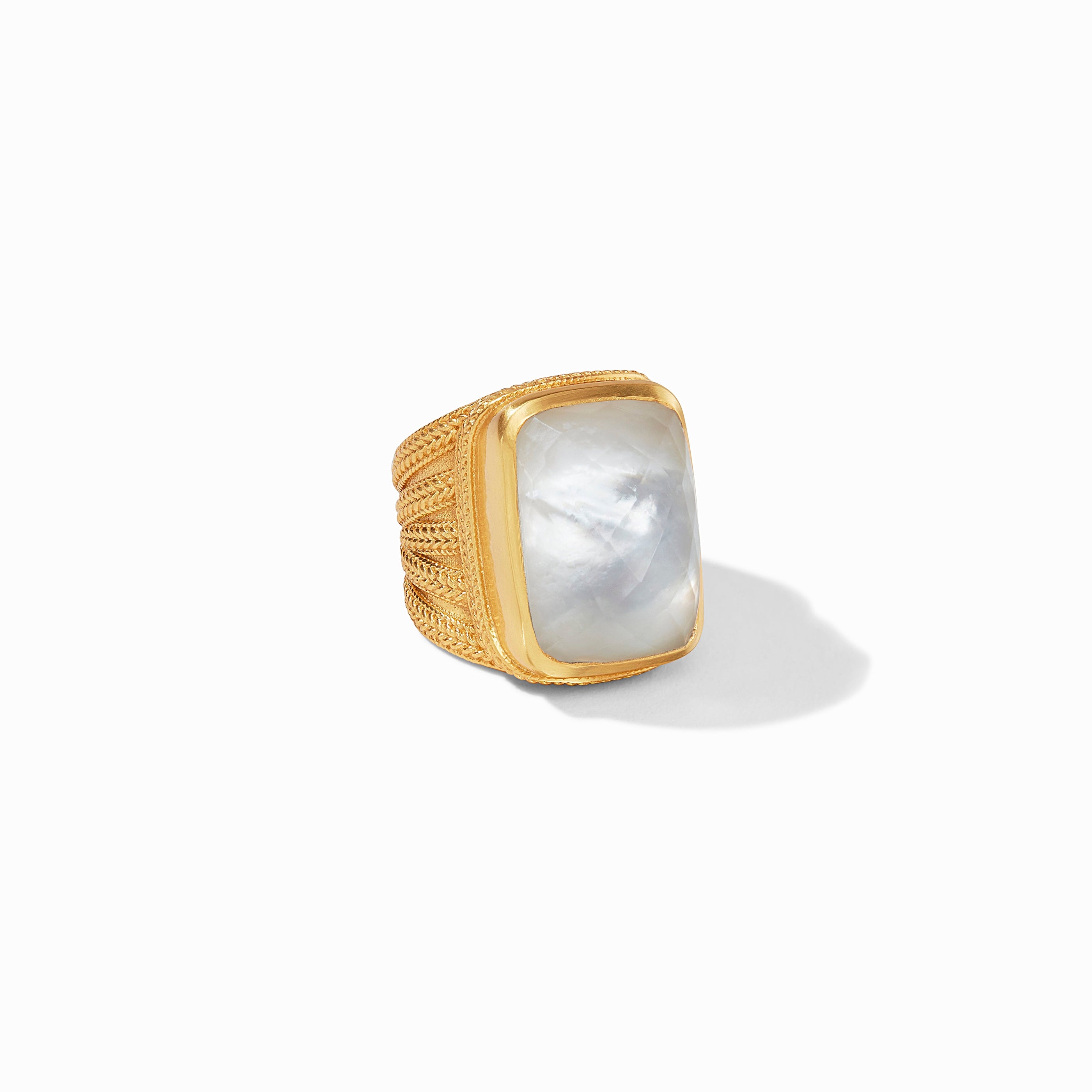Windsor Statement Ring in Iridescent Clear Crystal - Centered View, Iridescent Clear Crystal, clear crystal, art of the stack, gifts under 300, resort 2022, winter whites