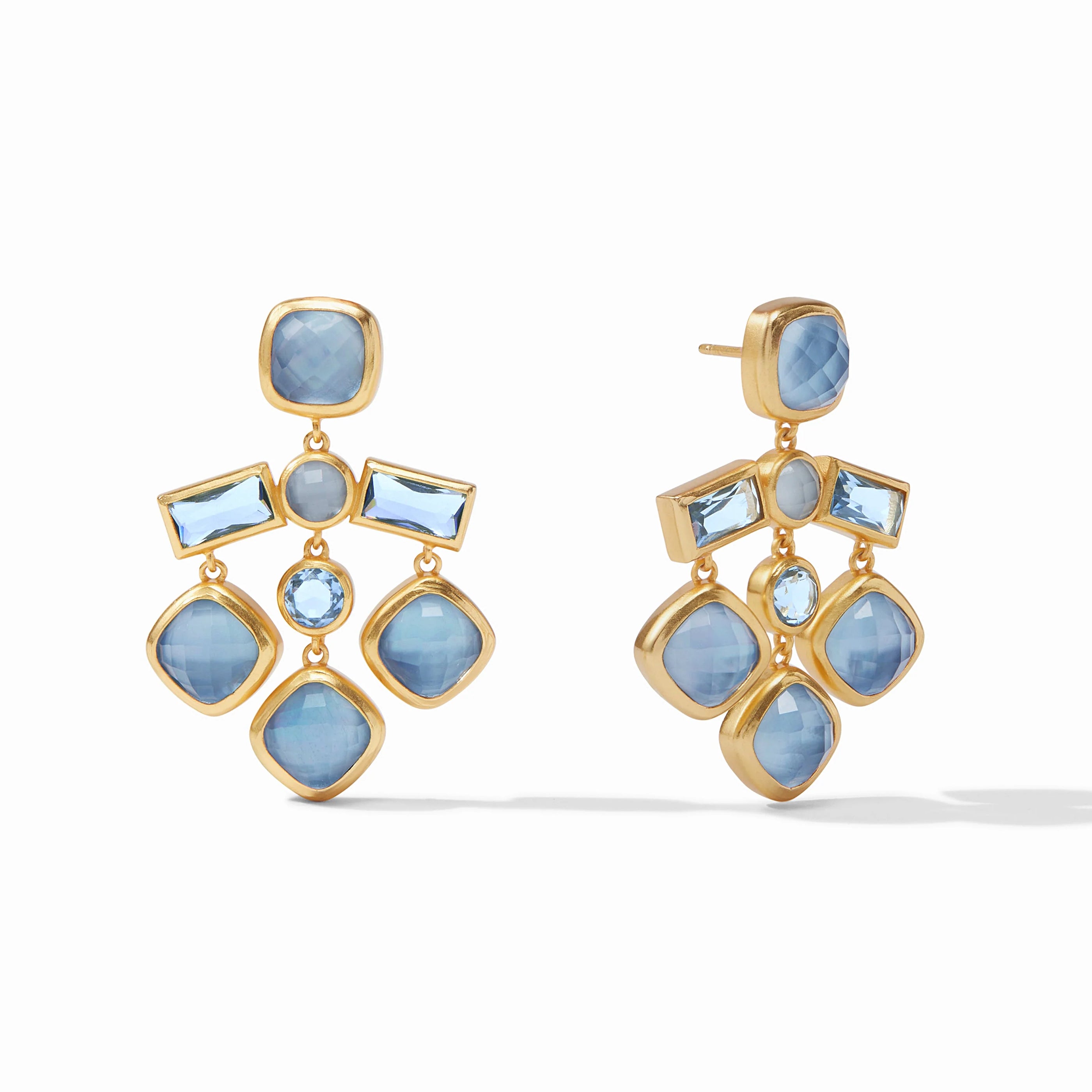 Julie Vos - Antonia Chandelier Earring, Iridescent Chalcedony Blue