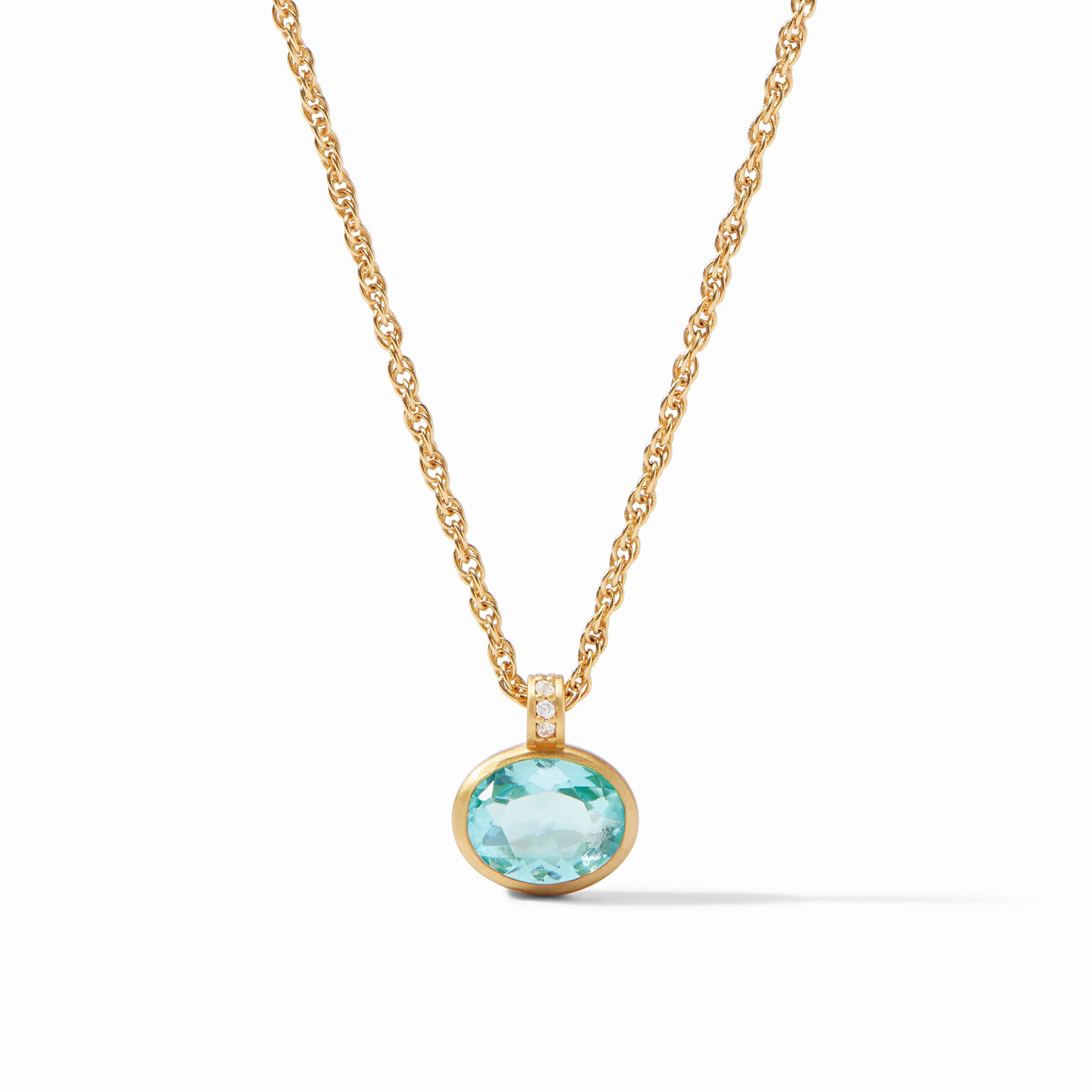 Julie Vos - Antonia Solitaire Necklace, Bahamian Blue