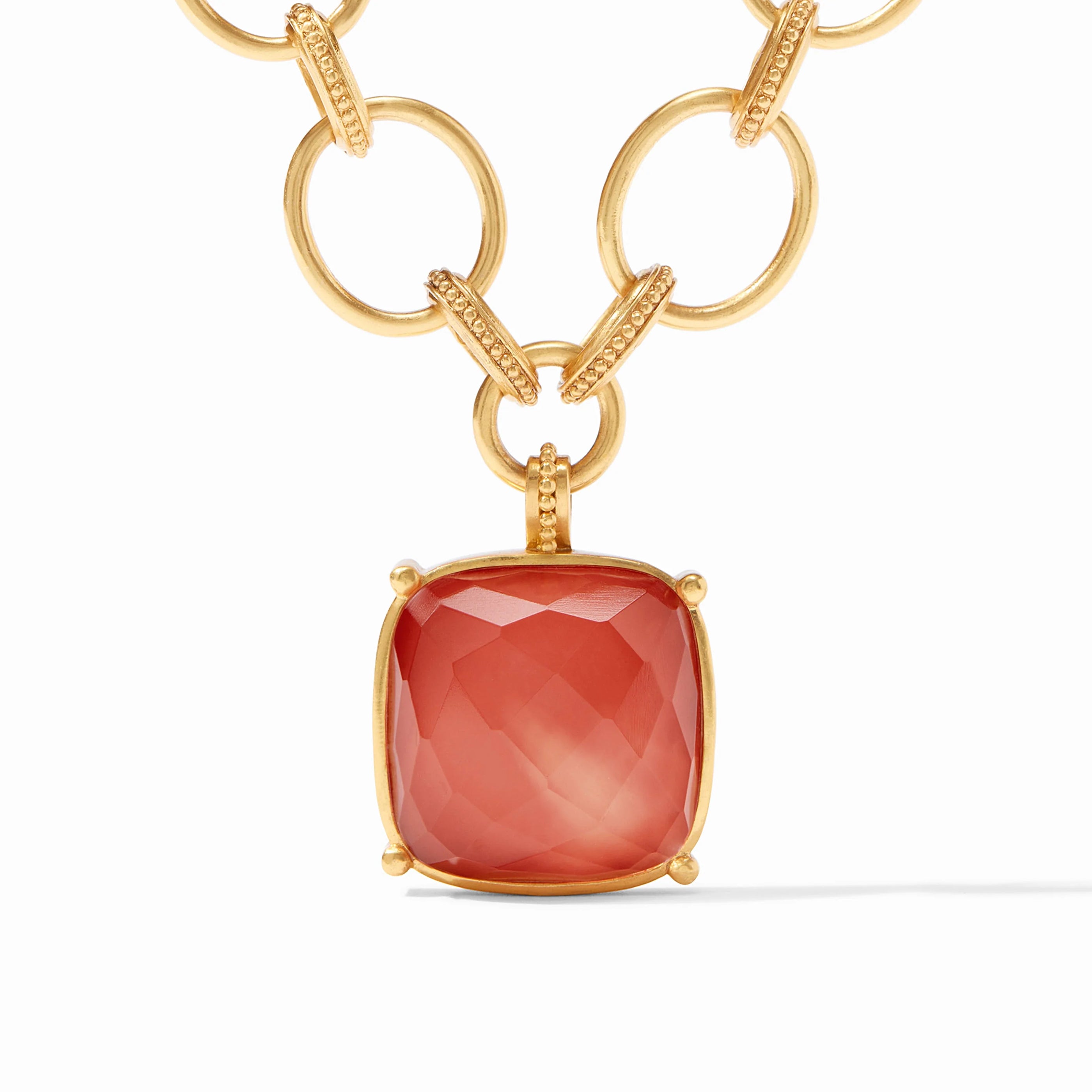 Julie Vos - Antonia Statement Necklace, Iridescent Coral