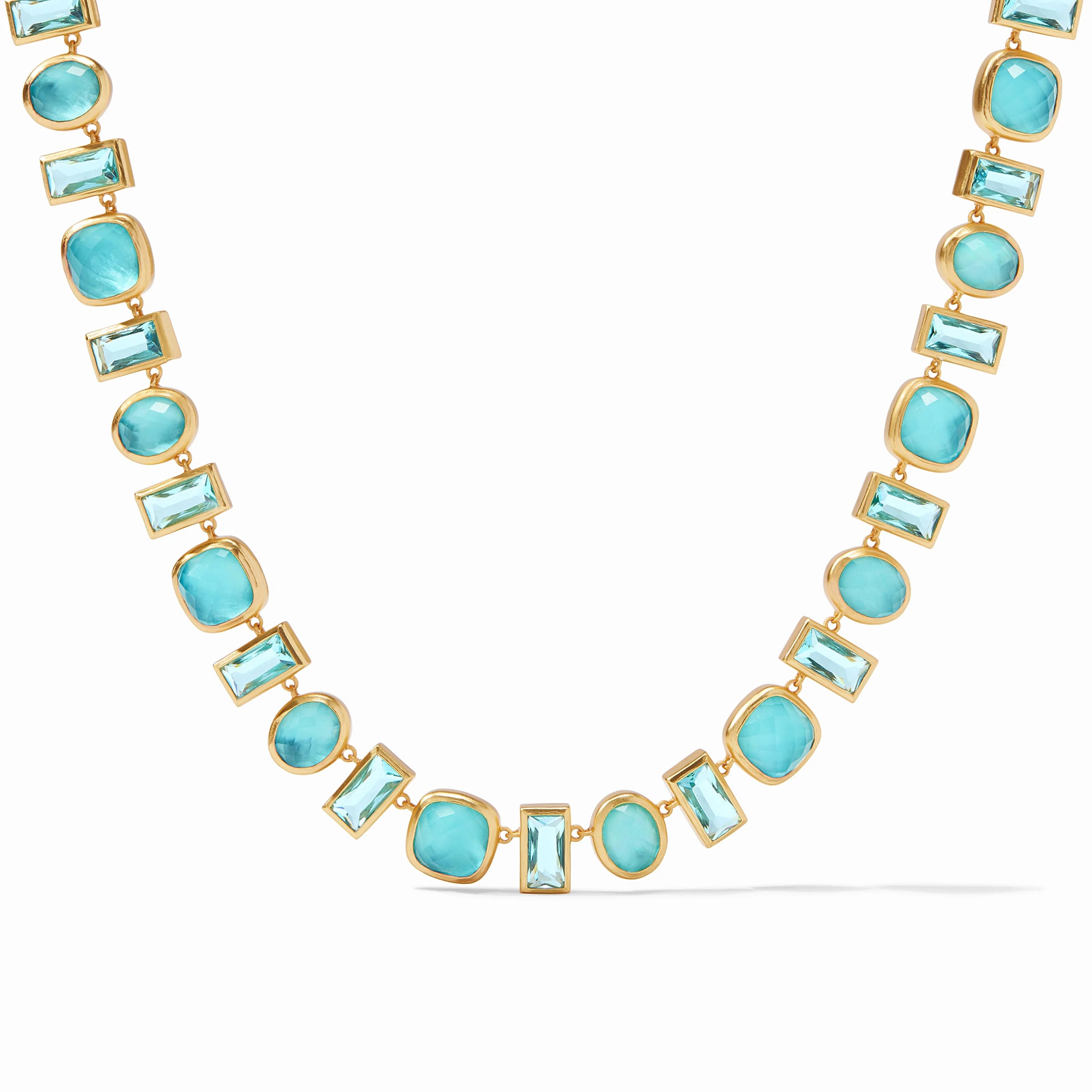 Julie Vos - Antonia Tennis Necklace, Iridescent Bahamian Blue