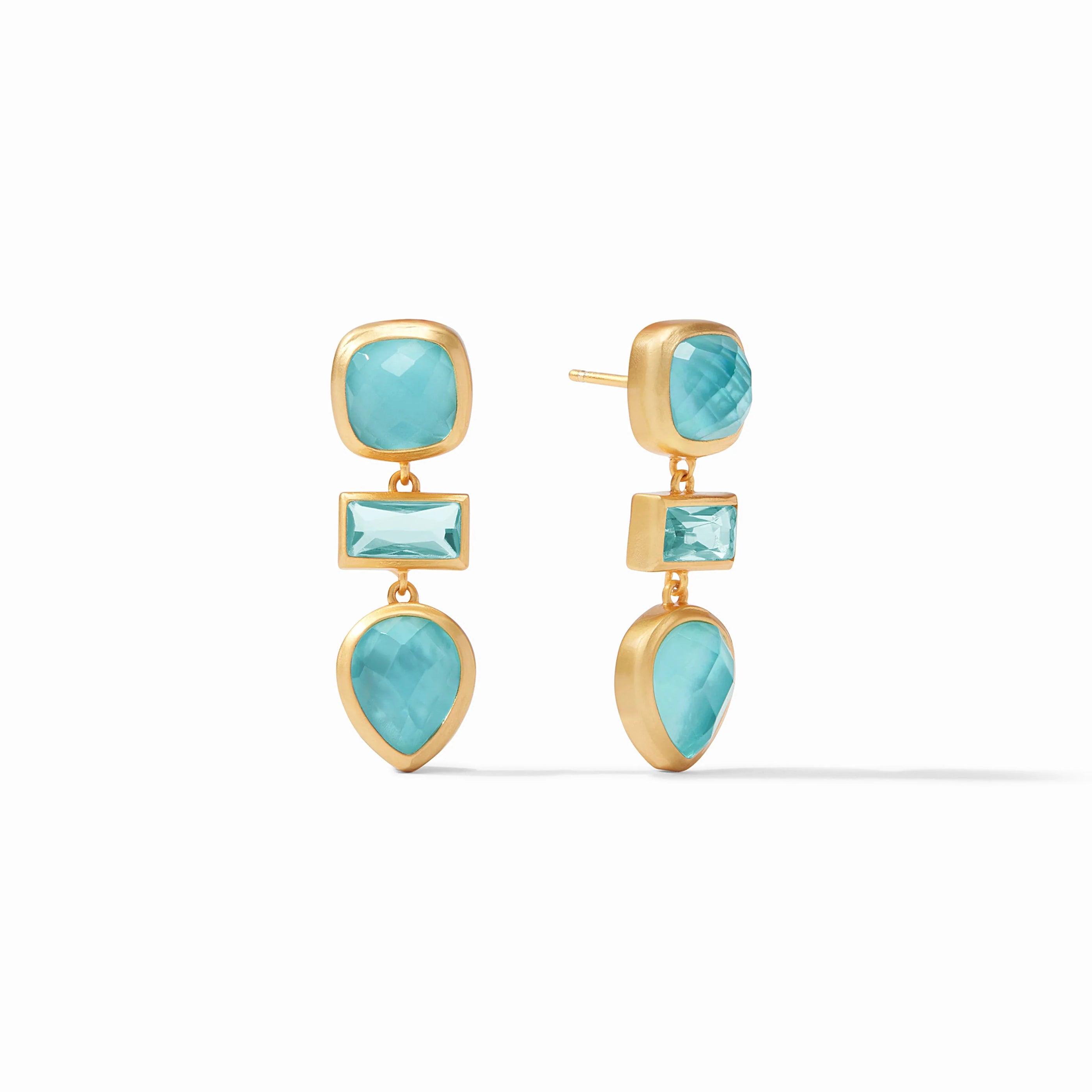 Julie Vos - Antonia Tier Earring, Iridescent Bahamian Blue