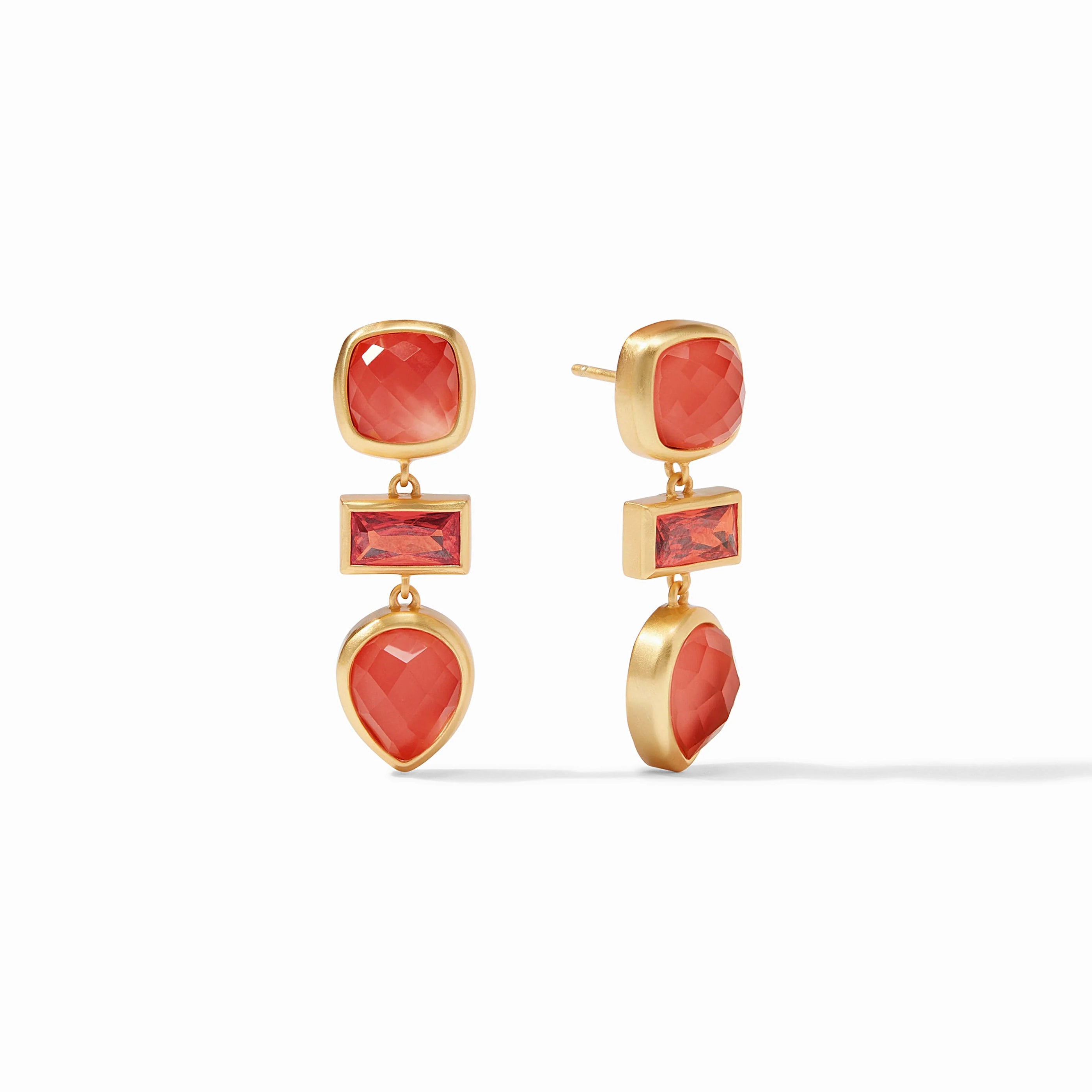 Julie Vos - Antonia Tier Earring, Iridescent Coral