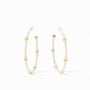 Julie Vos - Bamboo Hoop, Ivory Enamel / Large, hoops