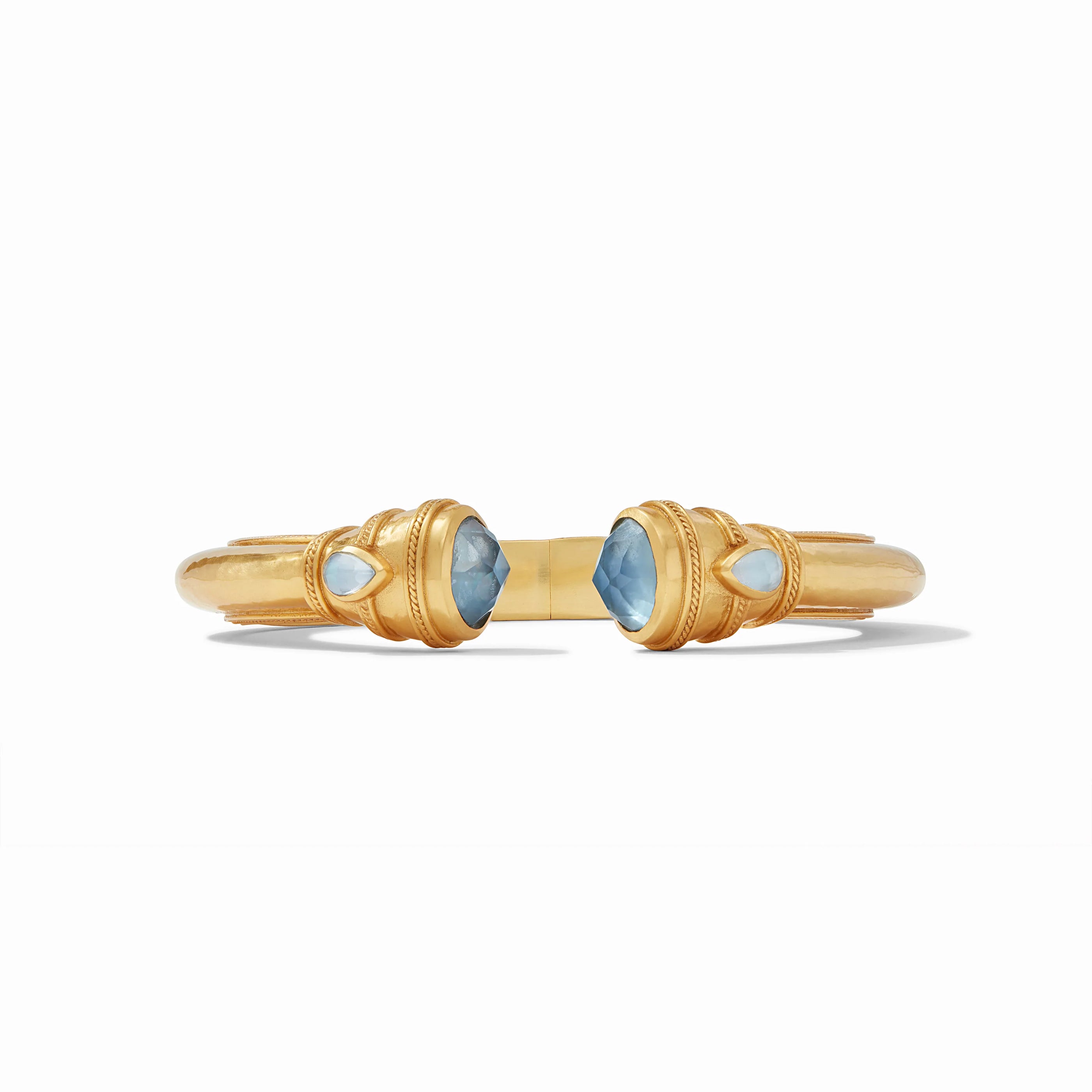 Cassis, a Julie Vos Hinge Cuff bracelet in the Iridescent Chalcedony Blue option