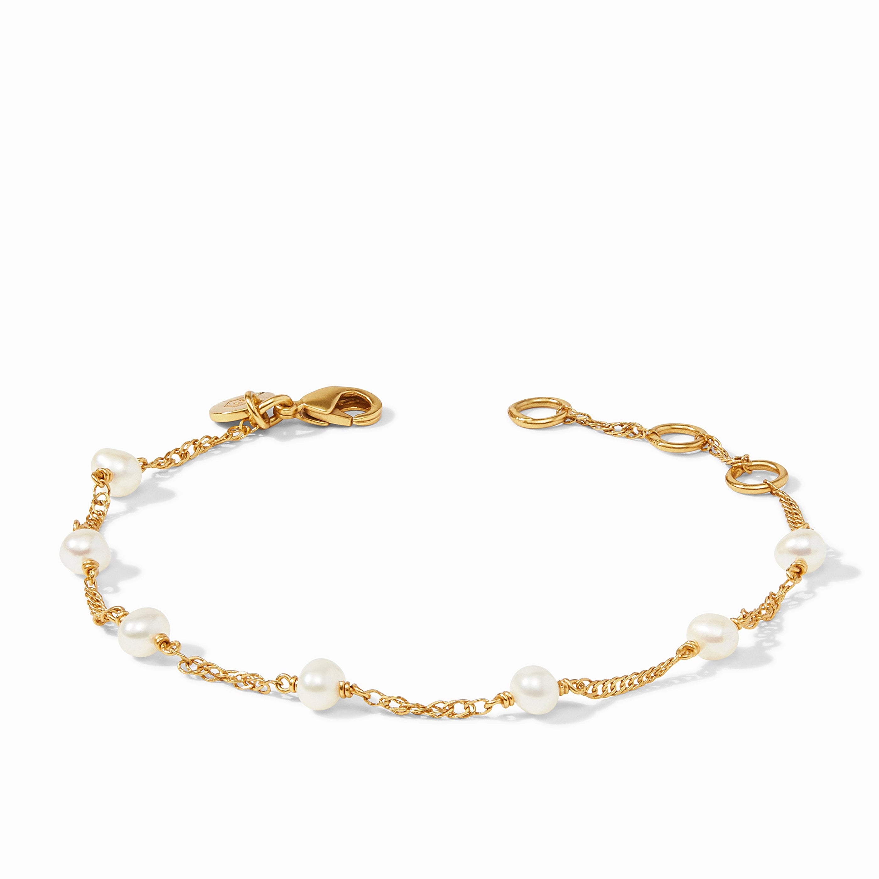 Julie Vos - Charlotte Pearl Delicate Bracelet, roll-over