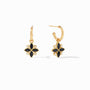 Julie Vos - Charlotte Hoop &amp;amp; Charm Earring, Obsidian Black