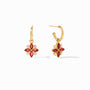 Julie Vos - Charlotte Hoop &amp; Charm Earring, Ruby Red
