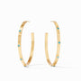 Julie Vos - Crescent Stone Hoop, Pacific Blue CZ / Extra Large