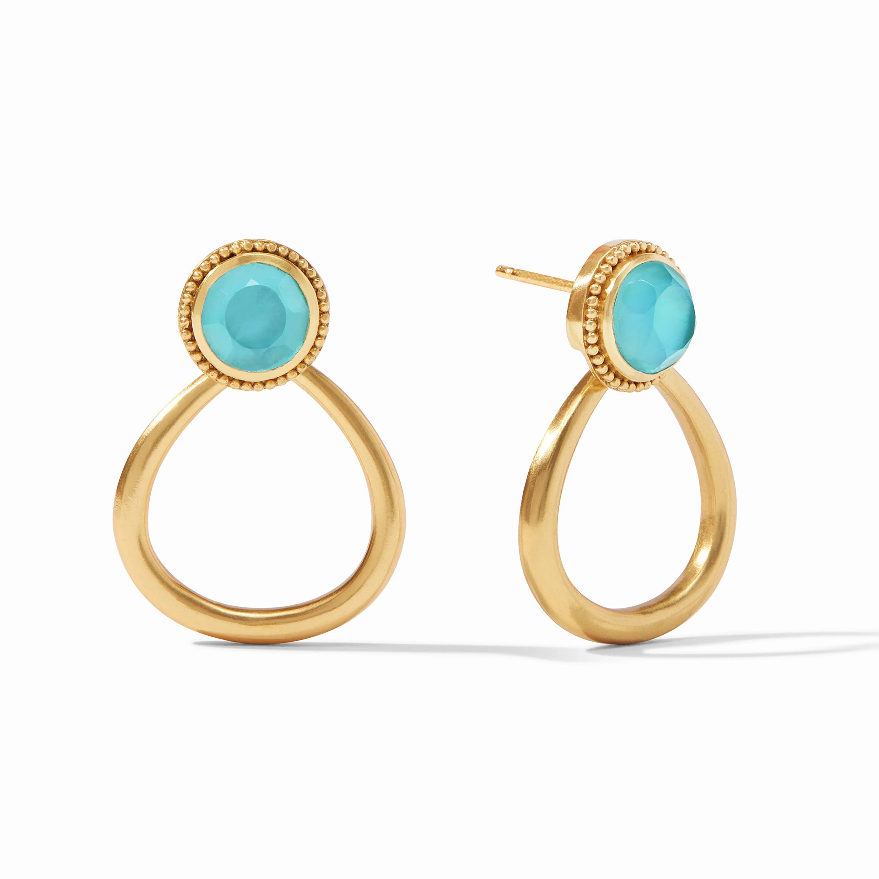 Julie Vos - Flora Statement Earring, Iridescent Bahamian Blue