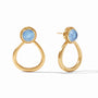 Julie Vos - Flora Statement Earring, Iridescent Chalcedony Blue