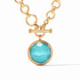 Julie Vos - Flora Statement Necklace, Iridescent Bahamian Blue