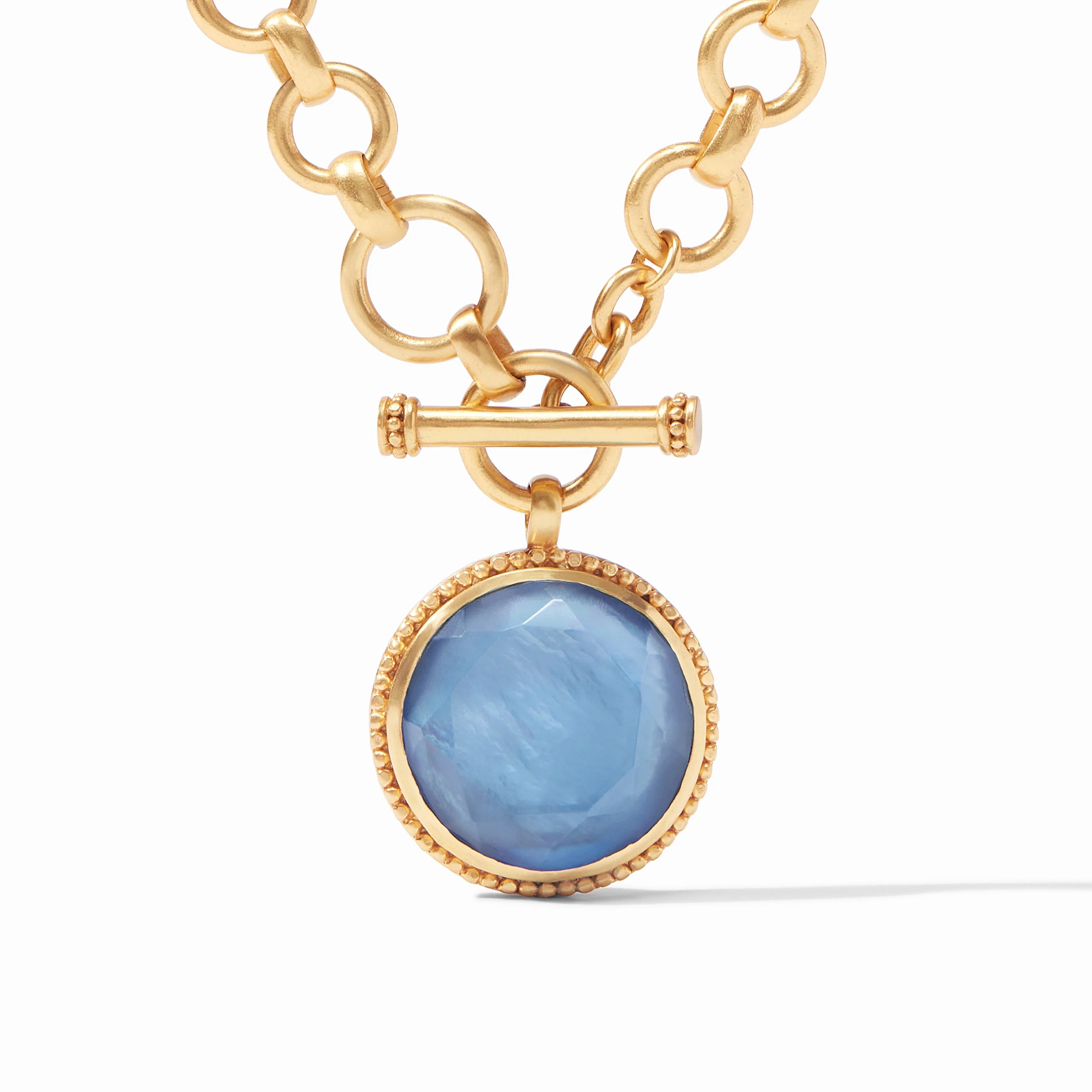 Julie Vos - Flora Statement Necklace, Iridescent Chalcedony Blue