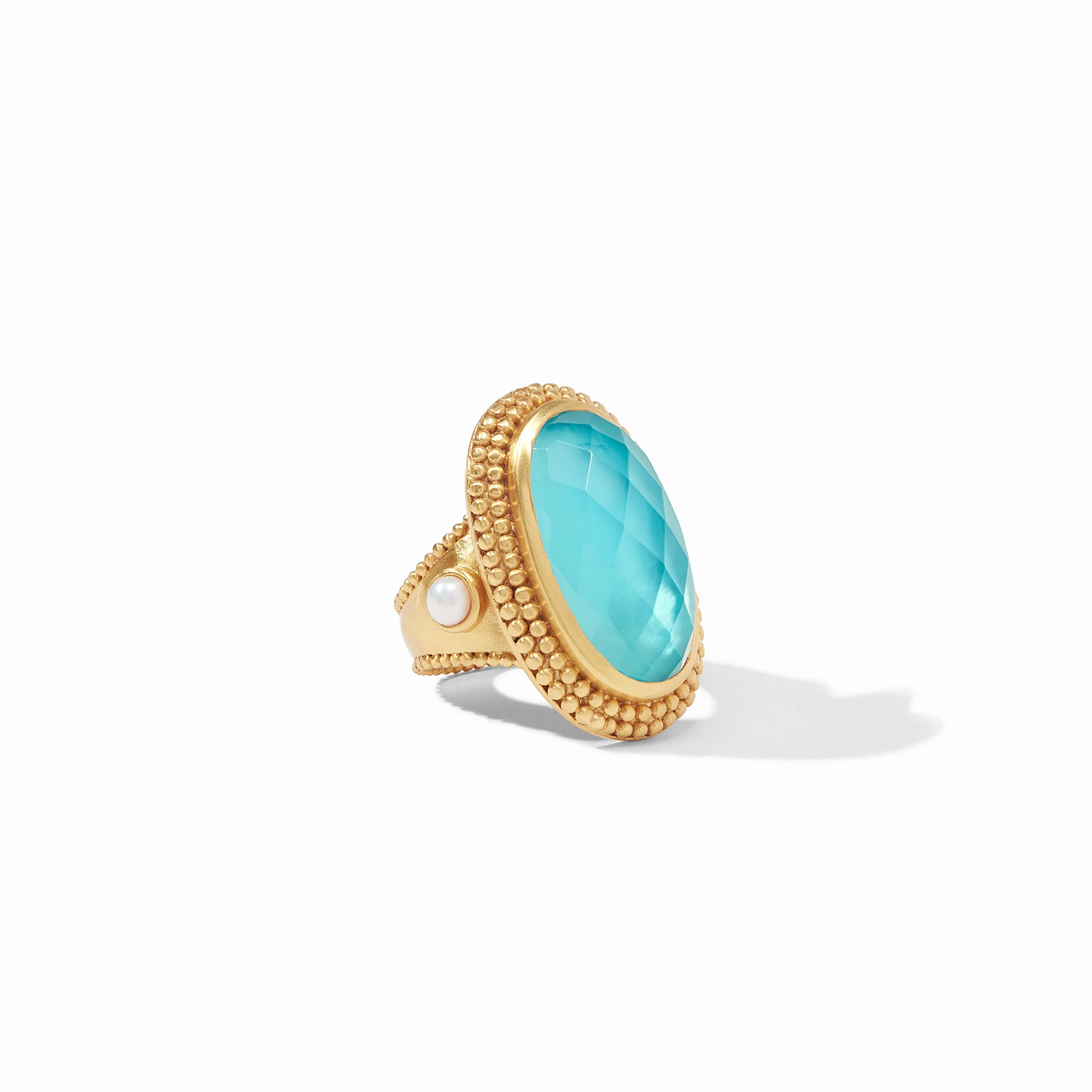 Julie Vos - Flora Statement Ring, Iridescent Bahamian Blue / 8