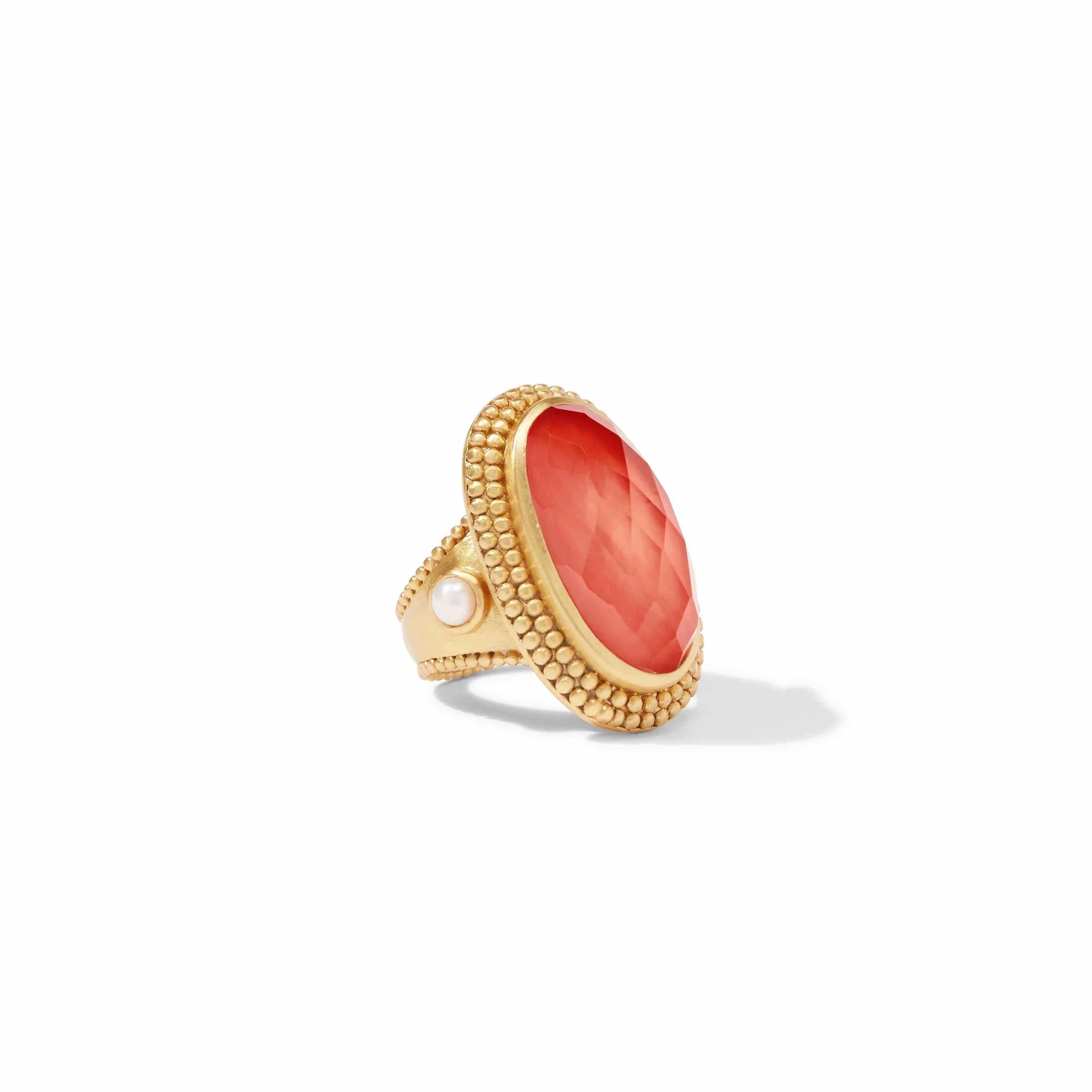 Julie Vos - Flora Statement Ring, Iridescent Coral / 8