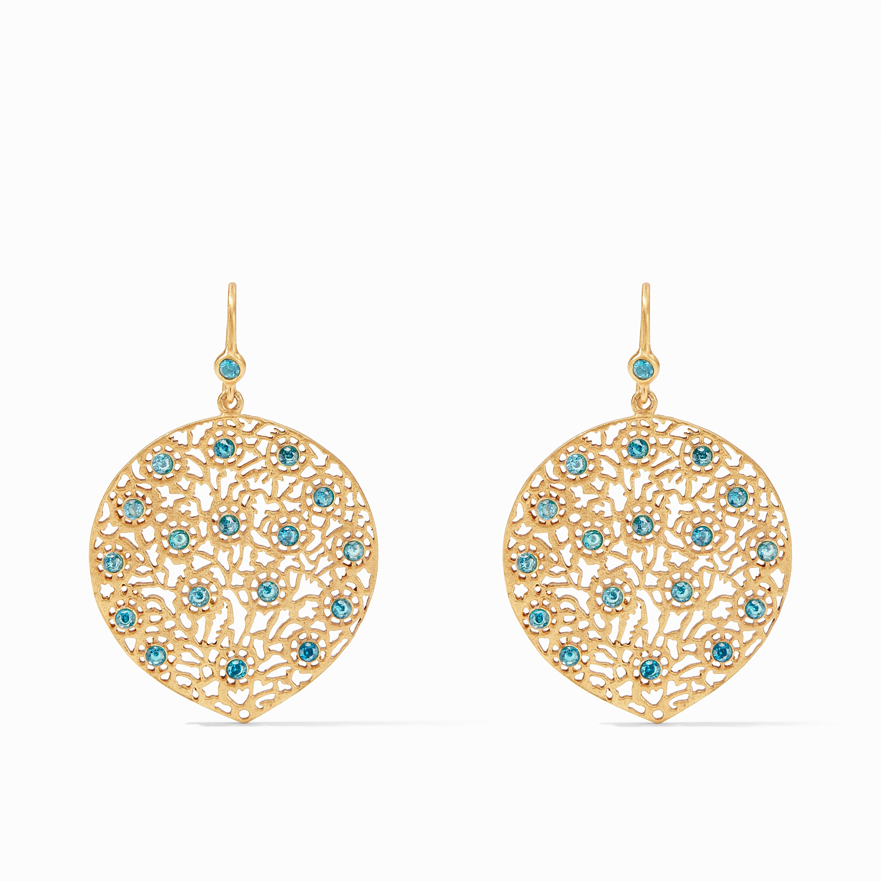 Julie Vos - Peacock Earring, Pacific Blue CZ