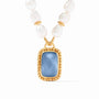 Julie Vos - Marbella Statement Necklace, Iridescent Chalcedony Blue