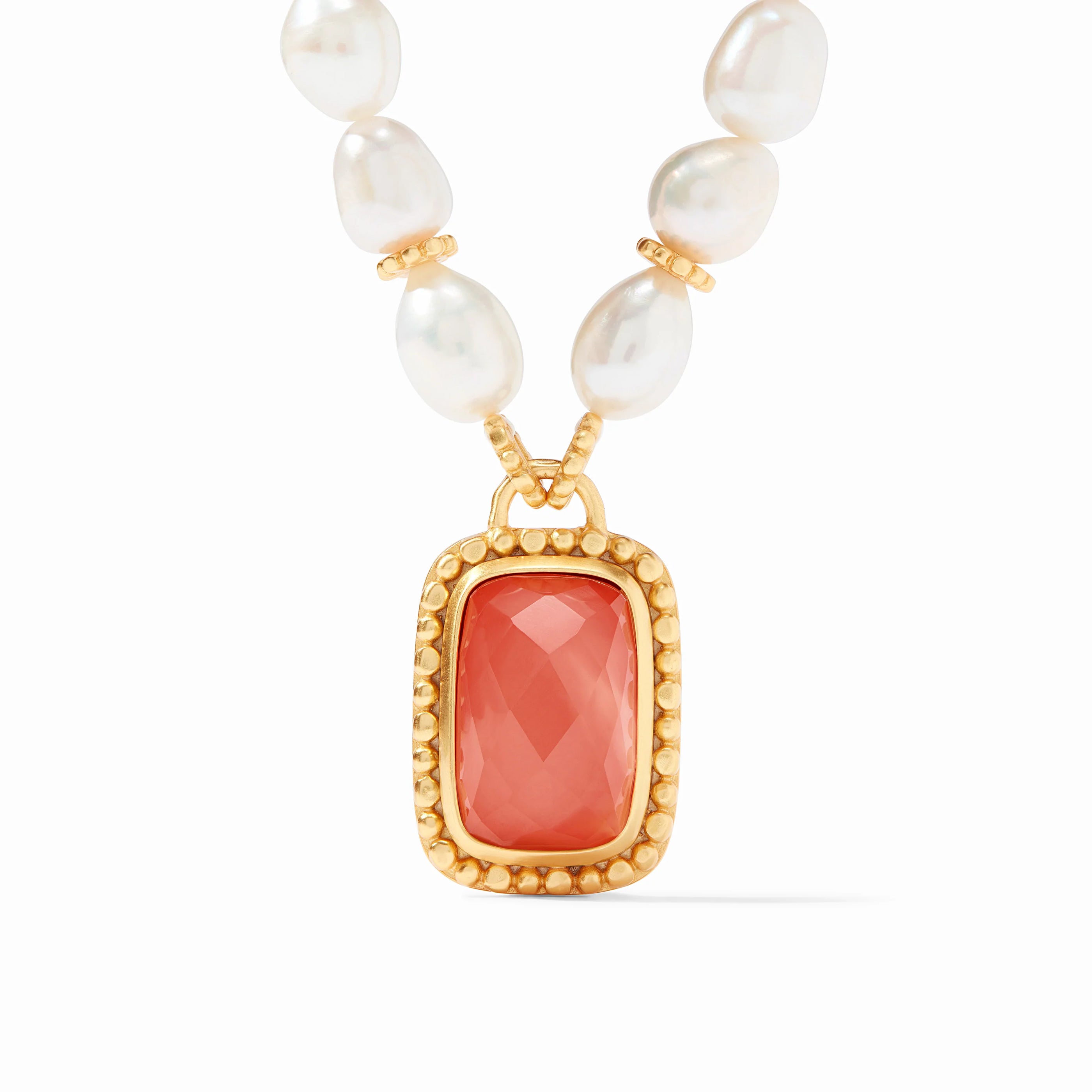 Julie Vos - Marbella Statement Necklace, Iridescent Coral