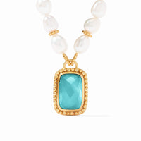 Julie Vos - Marbella Statement Necklace, Iridescent Bahamian Blue