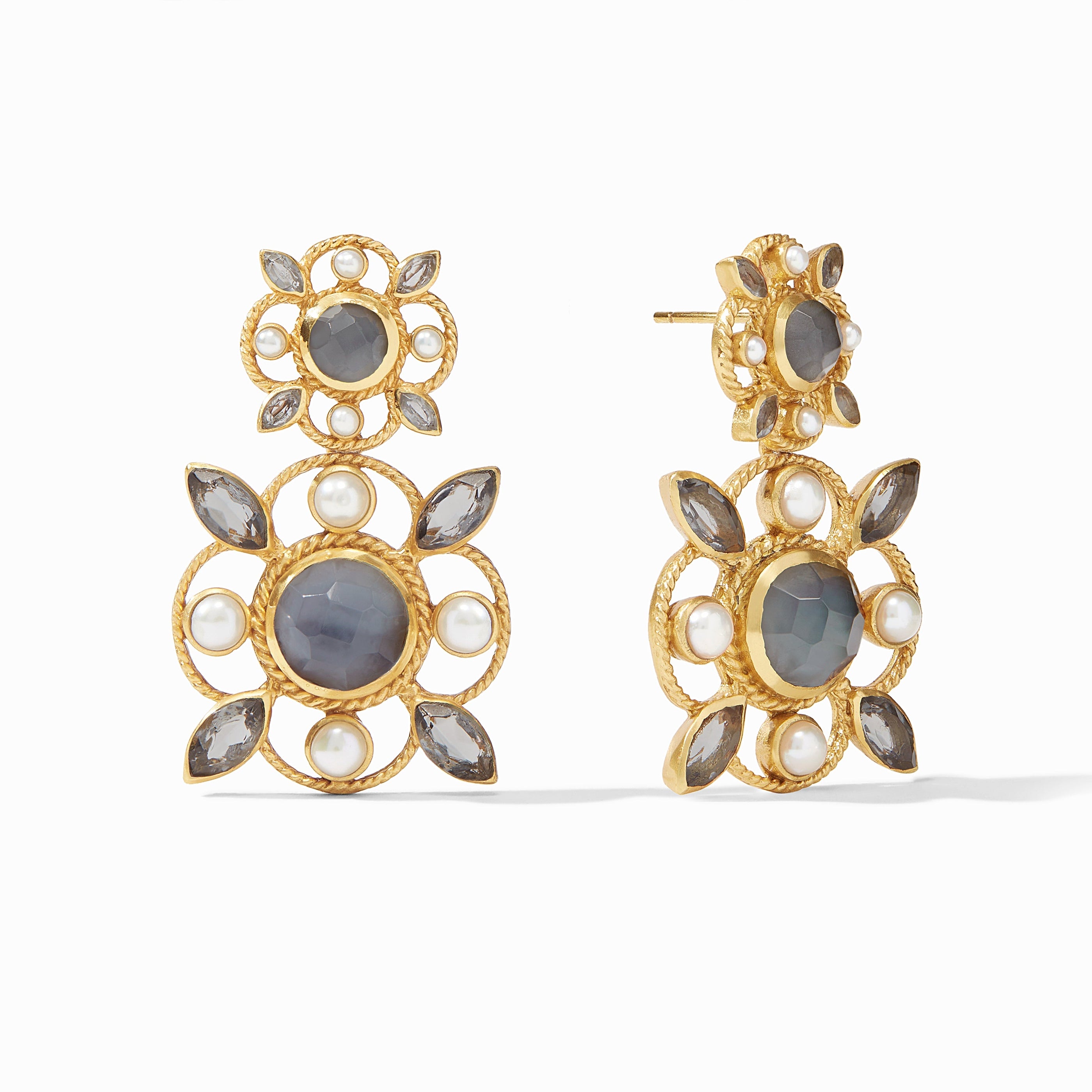 Julie Vos - Monaco Statement Earring, Iridescent Charcoal Blue