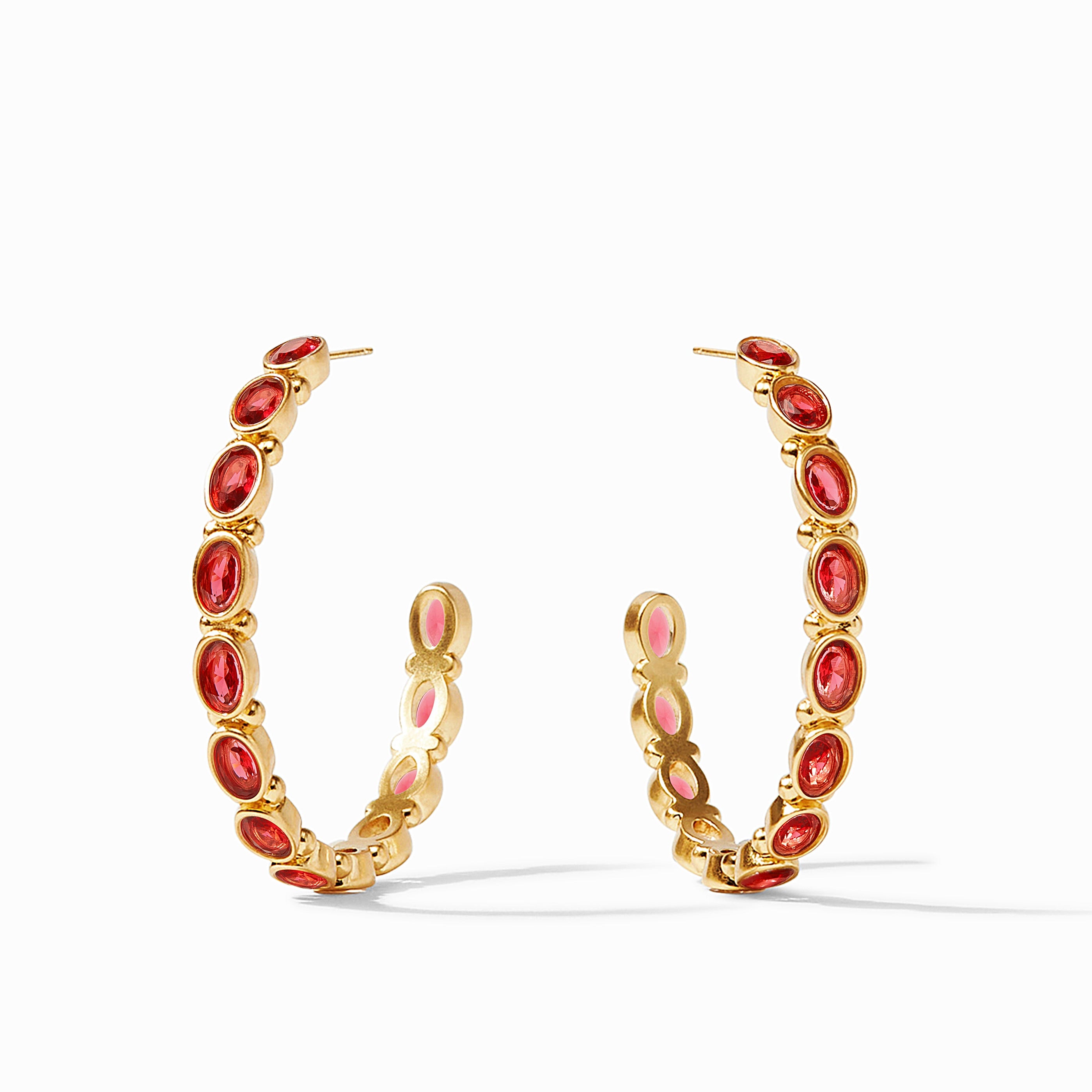 Julie Vos - Mykonos Hoop, Ruby Red / Large