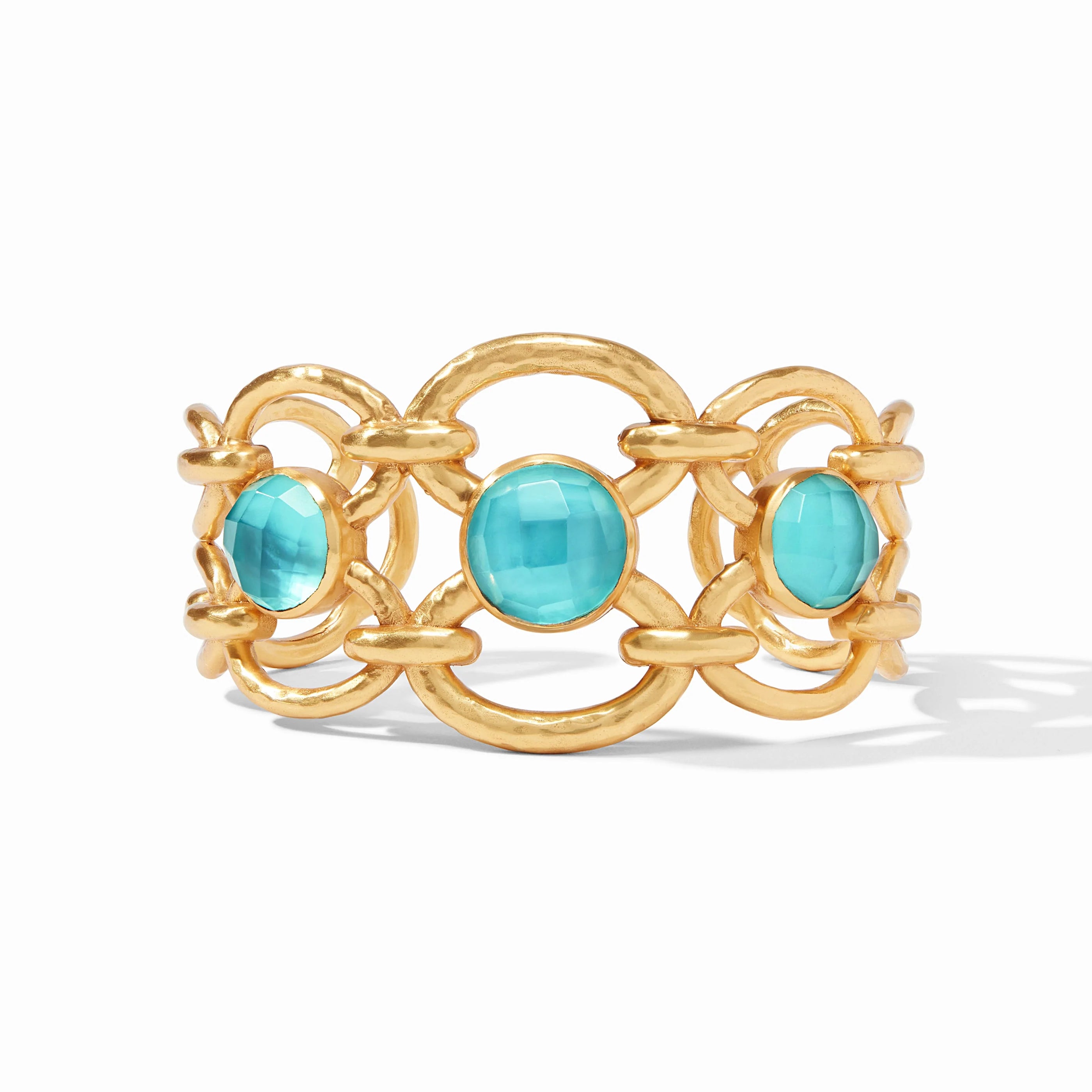 Julie Vos - Palermo Stone Cuff, Iridescent Bahamian Blue