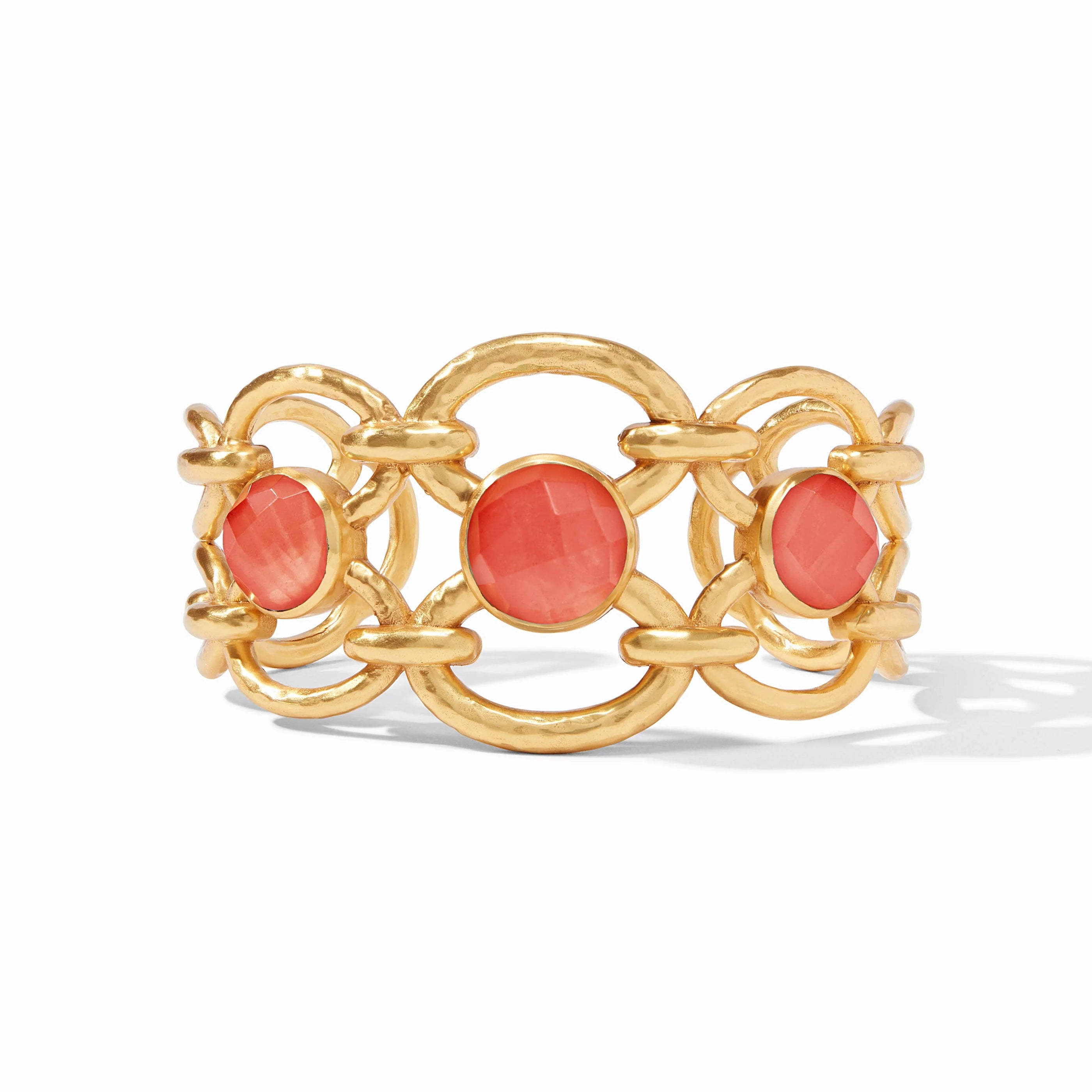 Julie Vos - Palermo Stone Cuff, Iridescent Coral