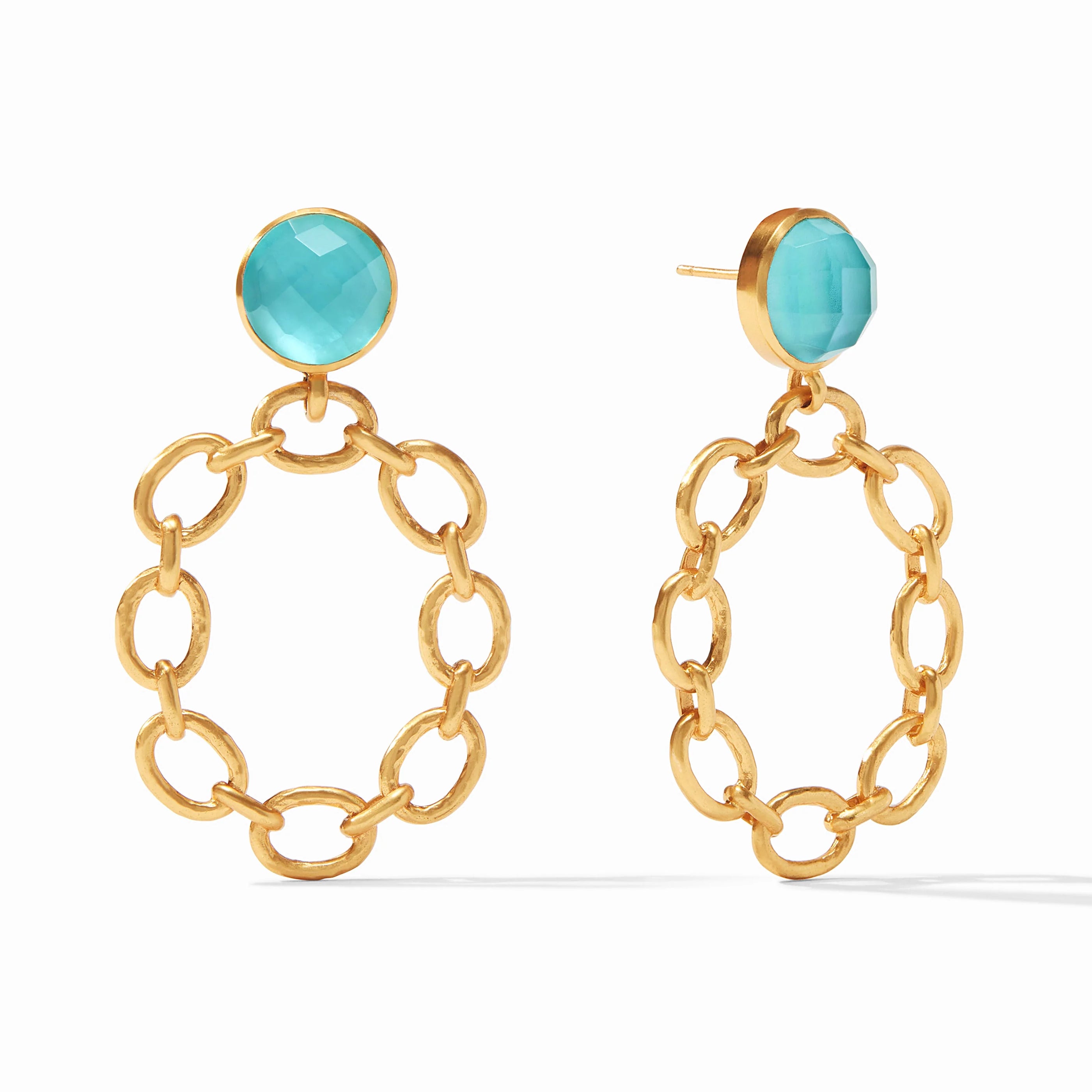 Julie Vos - Palermo Statement Earring, Iridescent Bahamian Blue