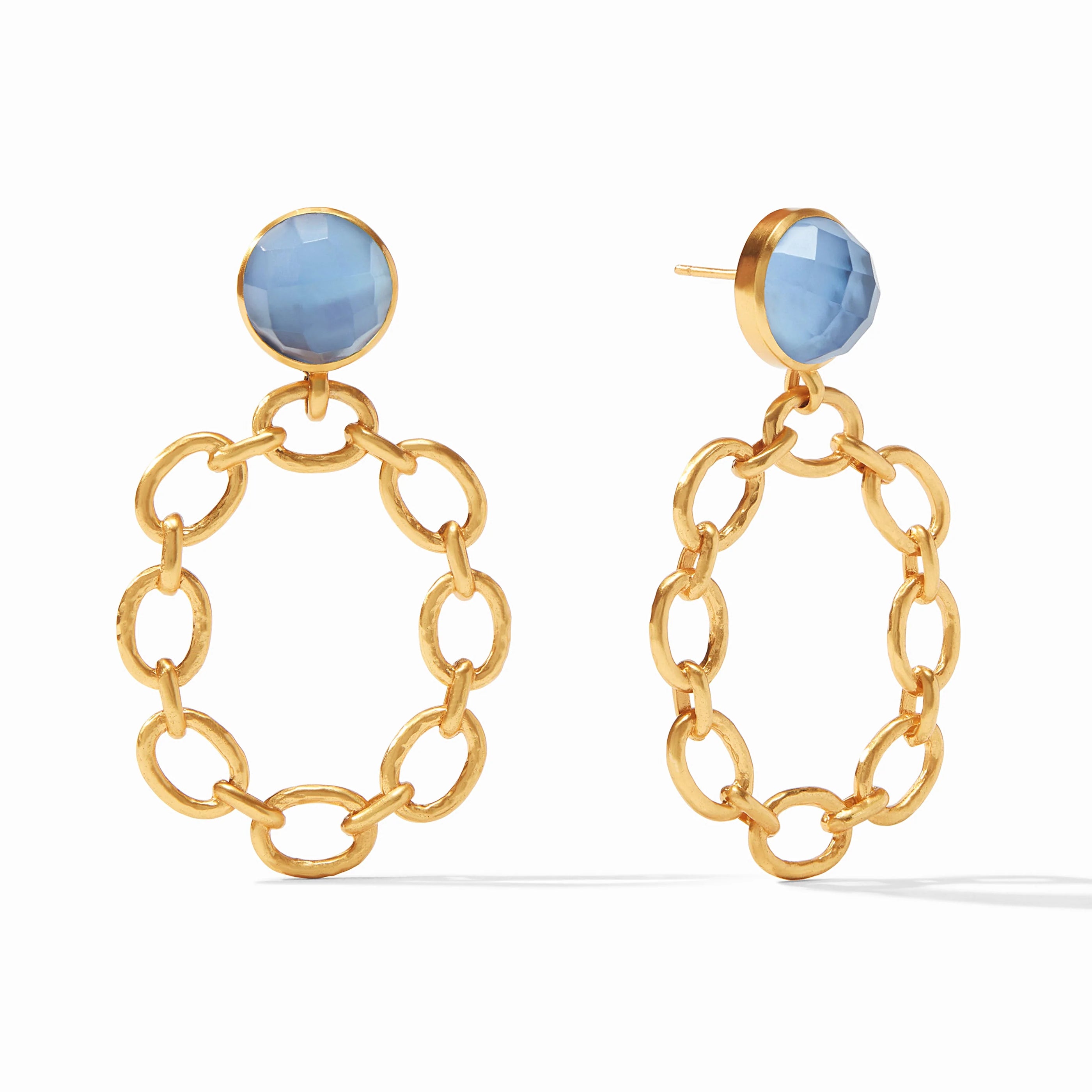 Julie Vos - Palermo Statement Earring, Iridescent Chalcedony Blue