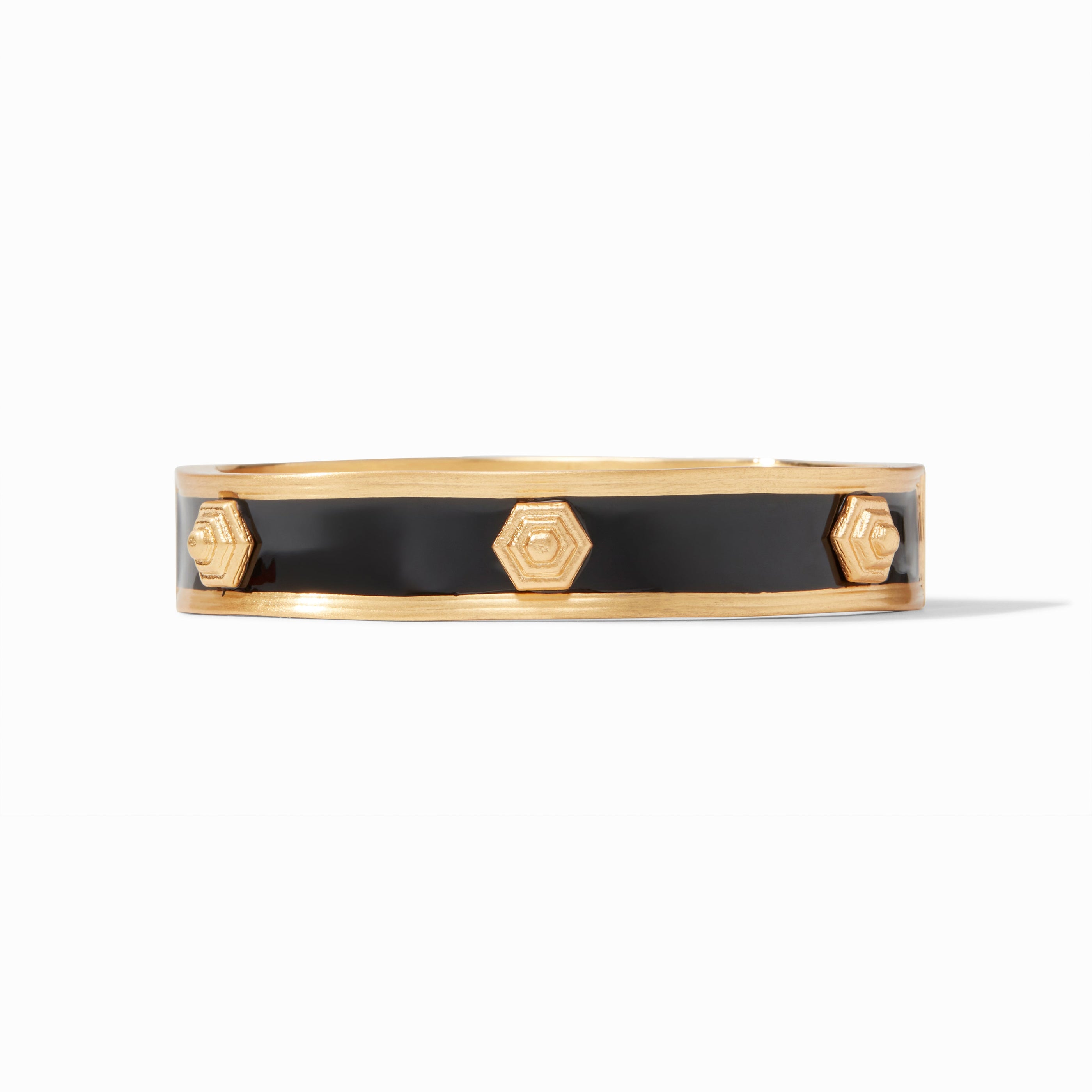 Julie Vos - Palladio Enamel Hinge Bangle, Obsidian Black Enamel