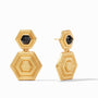 Julie Vos Palladio Stone Statement Earring in Obsidian Black option, obsidian black, obsidian black meets mixed metal, party jewels, party earrings, luxury gifts, occasion jewels