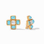Julie Vos - Savoy Clip, Iridescent Pacific Blue and Iridescent Clear Crystal