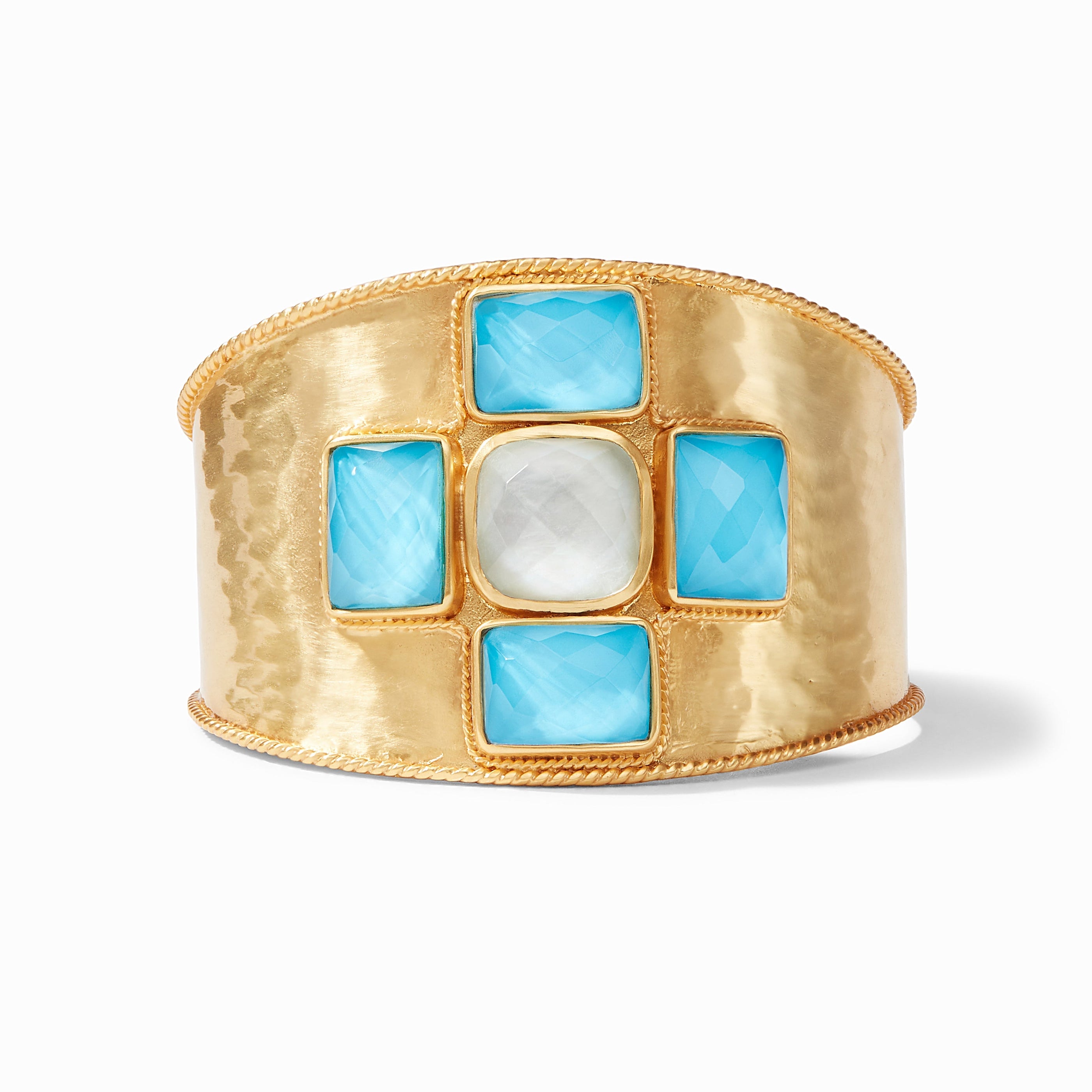 Julie Vos - Savoy Cuff, Iridescent Pacific Blue and Iridescent Clear Crystal