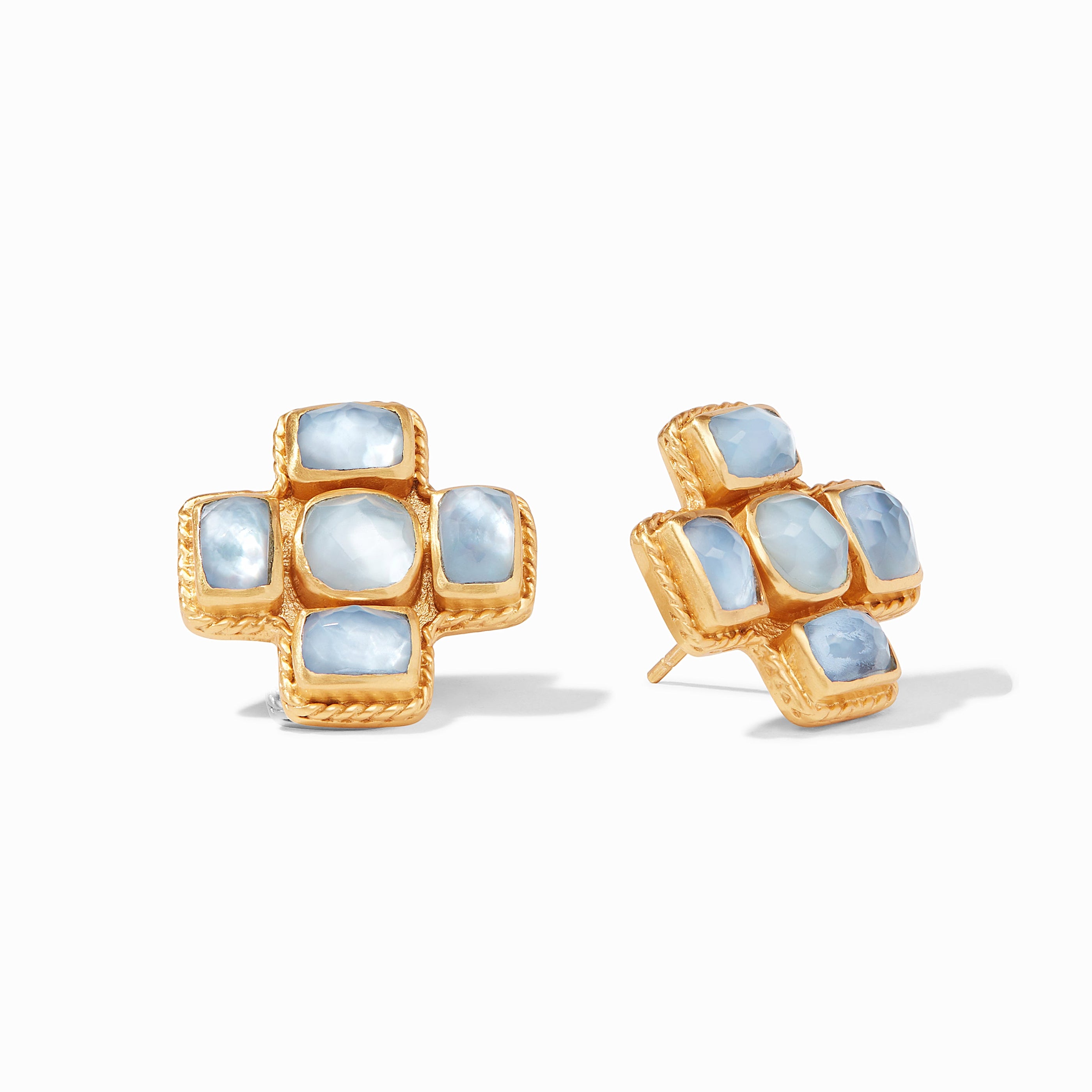 Julie Vos - Savoy Earring, Iridescent Chalcedony Blue