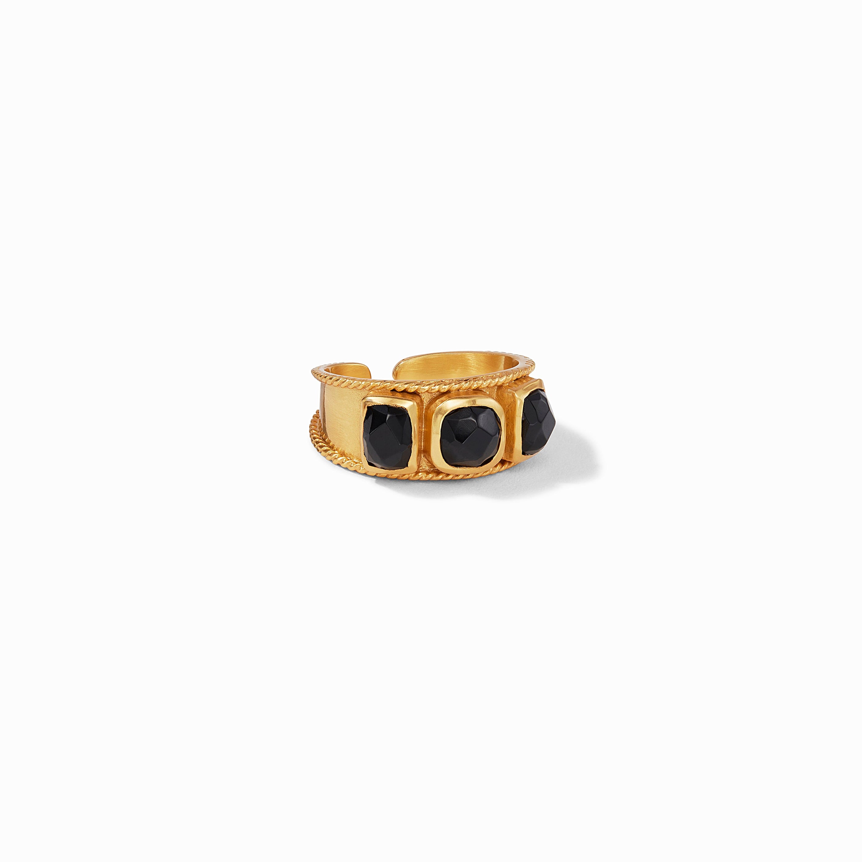 Julie Vos - Savoy Ring, Obsidian Black / 8/9, Obsidian Black, obsidian black meets mixed metal, art of the stack