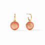 Julie Vos - Soleil Hoop &amp; Charm Earring, Coral Enamel