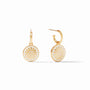 Julie Vos - Soleil Hoop &amp; Charm Earring, Ivory Enamel