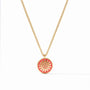 Julie Vos - Soleil Solitaire Necklace, Coral Enamel
