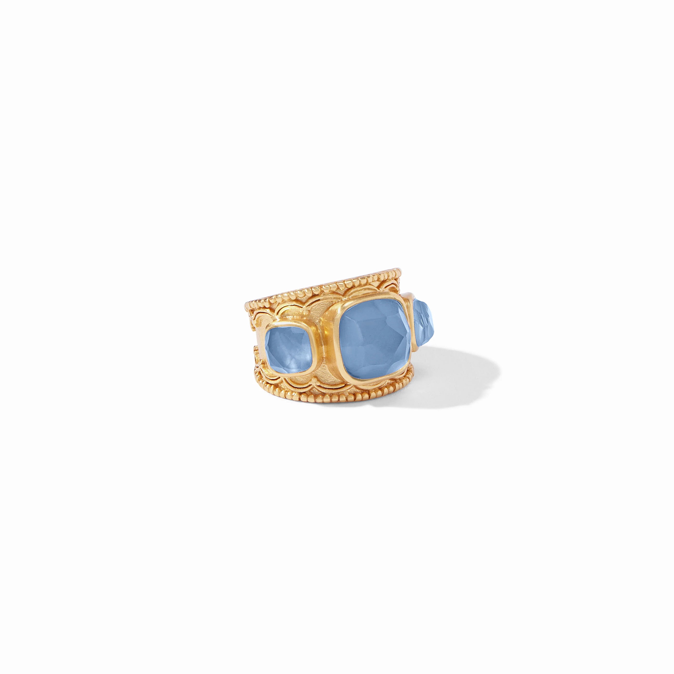 Julie Vos - Trieste Statement Ring, Iridescent Chalcedony Blue / 8