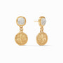 Julie Vos - Trieste Coin Statement Earring, Iridescent Clear Crystal