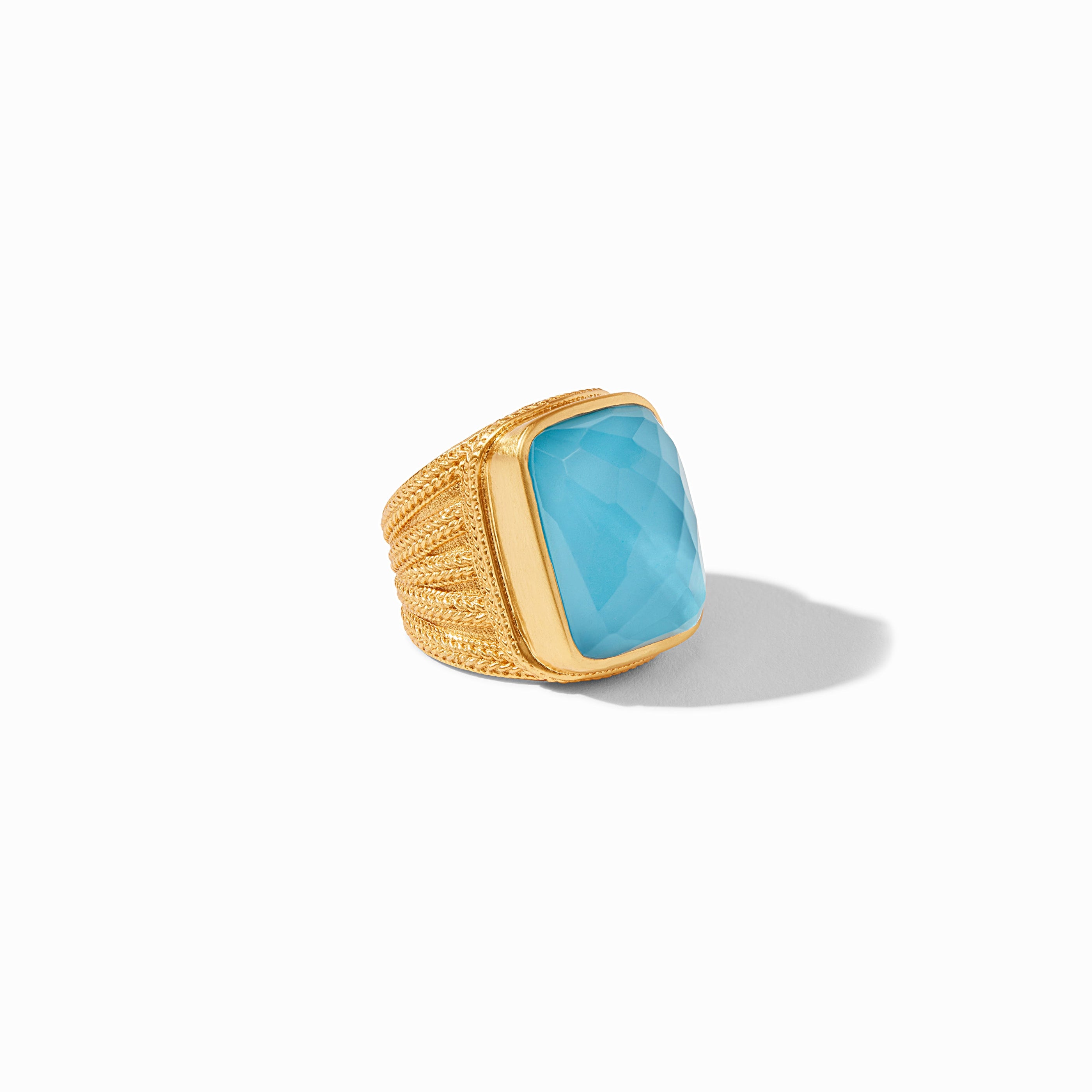 Julie Vos - Windsor Statement Ring, Iridescent Pacific Blue / 9, Pacific Blue, pacific blue, rings, spring blue hues, summer in color