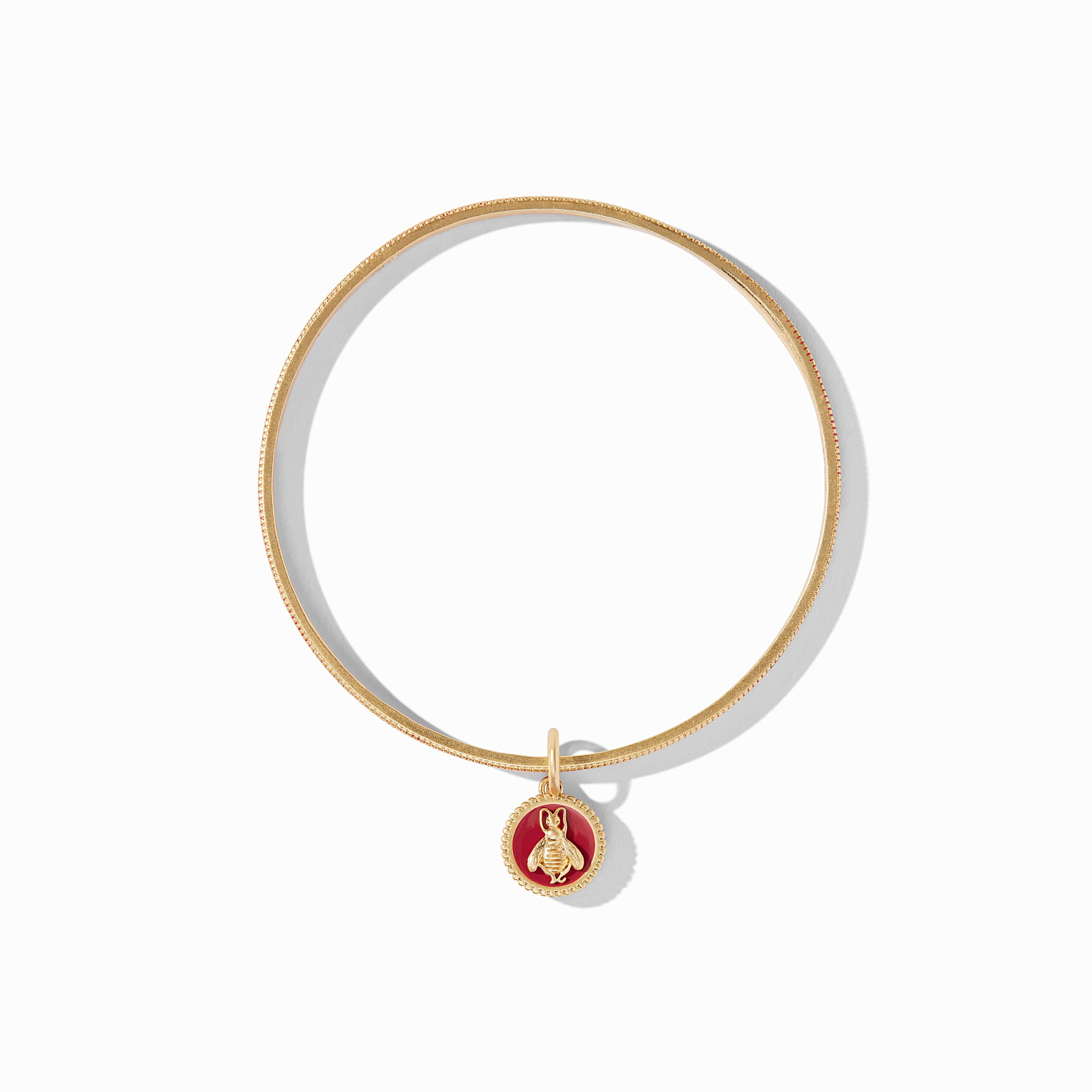 Julie Vos - Bee Cameo Bangle, Mulberry Enamel / Large
